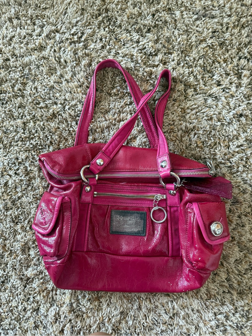 Coach Hot Pink Patent Shoulder Bag